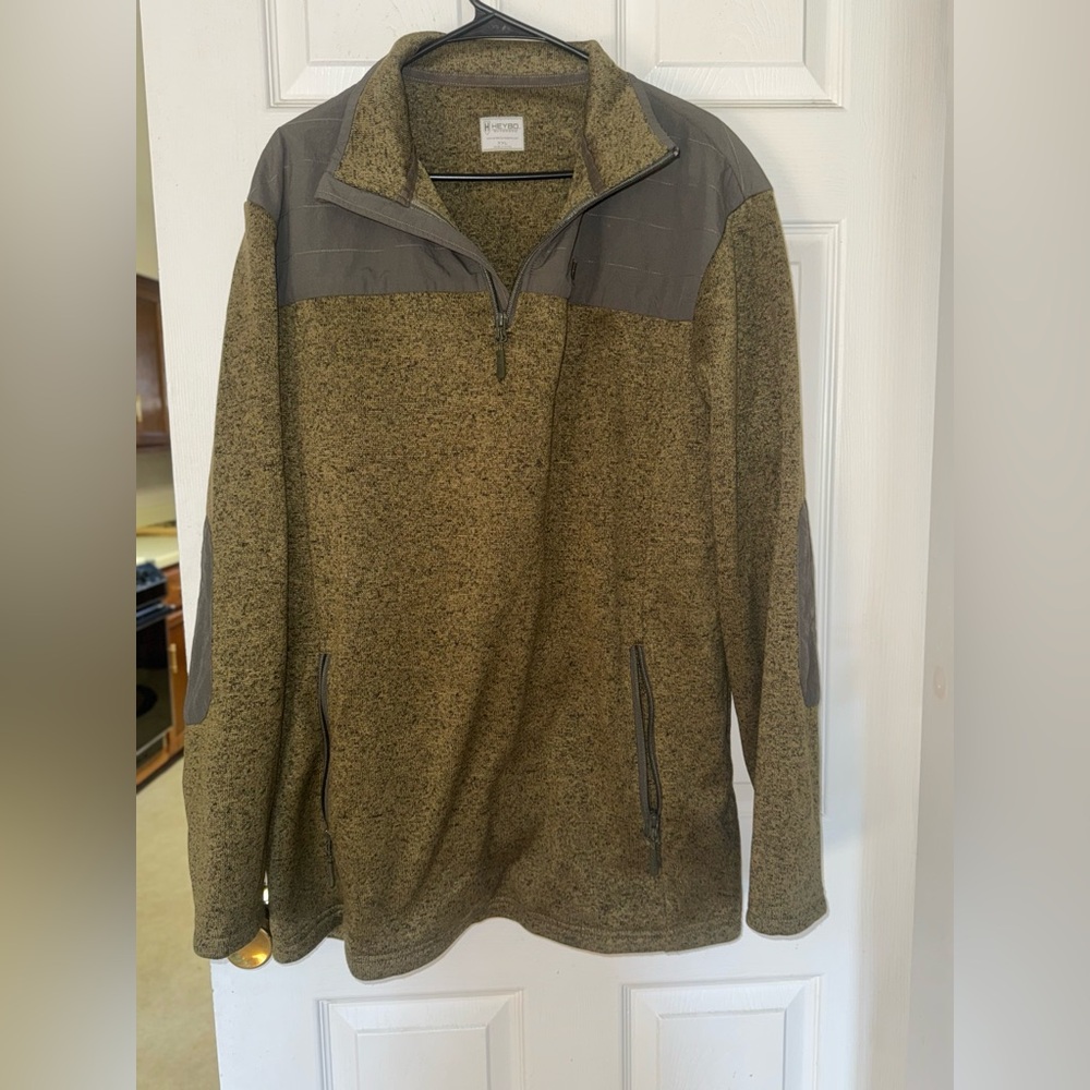 Olive Green & Black Quarter-Zip HeyBo Pullover